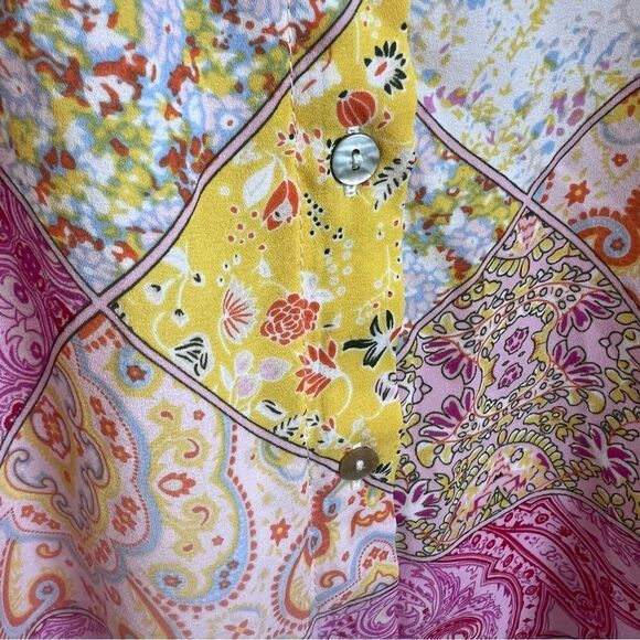 Rose + Olive Multicolor Patterned Long Sleeve Button Down Shirt - Picture 4 of 10